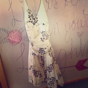 White flowery flowy dress